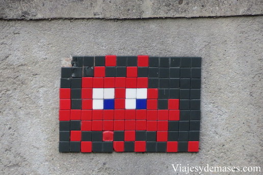 Space invader, Street-Art, Lausanne, Suiza